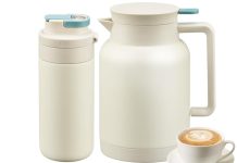 【折后$14.49 Prime包邮】双层真空保温咖啡壶49oz+保温杯15oz