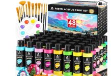 【折后$15.49 Prime包邮】48色丙烯颜料套装 64件套