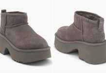 9码以上有!【折后$49.98】UGG Classic Ultra Mini New Heights 女士厚底短靴 两色选