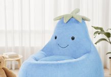 可爱!【折后$49.16 包邮】DUMOS 可爱茄子造型豆袋沙发!