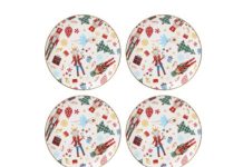 【折后$21.3 Prime包邮】Lenox 胡桃夹子芭蕾系列瓷质餐盘 4件套