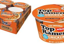 史低!【折后$3.96 Prime包邮】Nissin Top Ramen 鸡汤味碗装方便面 3.42oz 12碗装
