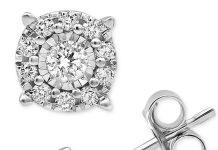 就今天!【折后$299 包邮】Macy’s 14K金1/3克拉钻石耳钉 三色选