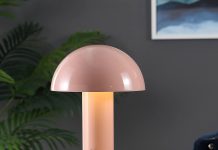 设计感爆棚!【折后$44 包邮】JONATHAN Y 粉色蘑菇造型充电LED台灯