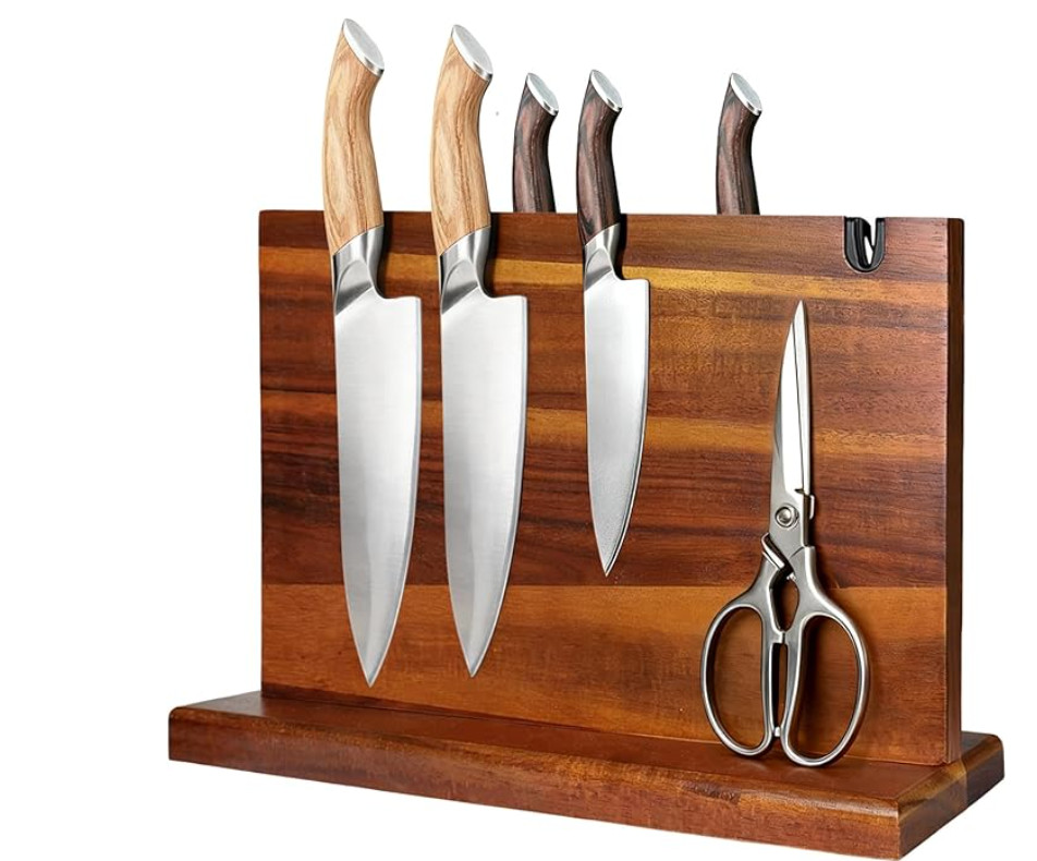 折后$19.99 Prime包邮】天然相思木磁吸刀架| 剁手