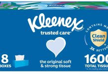 囤纸啦!【折后$37.17 包邮】Kleenex Trusted Care 抽取式纸巾 8盒*200抽*3共4800抽!