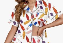 【折后$9.98 Prime包邮】女士缎面短袖短裤睡衣套装!