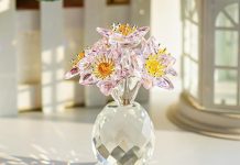 【折后$9.99 Prime包邮】水晶花摆件