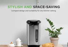 【折后$44.99 包邮】NutriChef 不锈钢电热水壶 3.2Qt!