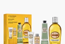 【折后$44.2 包邮】L’Occitane 正装杏仁沐浴油+身体油+护手霜+身体乳套装