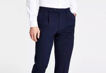 太便宜了吧!【折后$19.99】Michael Kors 男士经典百褶直筒裤 多色选