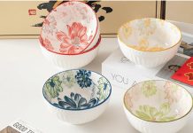 【折后$19.99 Prime包邮】彩色牡丹陶瓷小碗 12件套