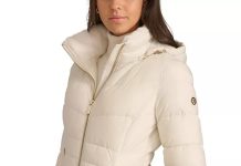 绝对史低!【折后$39.99 包邮】Calvin Klein 女士仿毛领连帽棉服 多色选