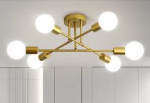 库存告急!【折后$16.49 Prime包邮】6头现代金色吊灯