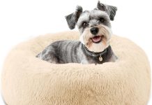 【折后$9.99 Prime包邮】可水洗小型宠物安抚圆形床 23英寸