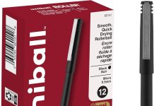 【折后$7.09 Prime包邮】uni-ball 0.5mm黑色签字笔 12支装