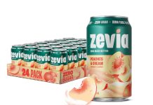 纯天然代糖!零卡!【折后$17.76 Prime包邮】Zevia 无糖桃子奶油苏打汽水 24罐装