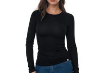 【折后$19.99 Prime包邮】女士美丽诺羊毛混纺长袖T恤