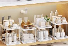 【折后$24.99 Prime包邮】双层水槽下抽屉式收纳架 4个装