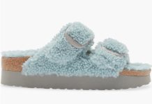 史低冲!【折后$53.98】Birkenstock Papillio Arizona 女款羊毛绒大扣拖鞋 三色选