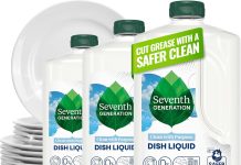 【折后$15.03 Prime包邮】Seventh Generation Free & Clear植物配方洗洗碗液 50oz*3瓶