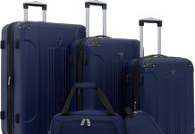 【折后低至$90.38 包邮】Travelers Club Chicago 5件套行李箱 多色选