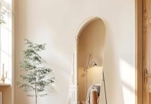 【折后$25.94 Prime包邮】Simple Deluxe 全身拱形镜 59″x16″