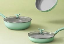 买就送$10礼卡!【折后低至$66.99 包邮】Buydeem北鼎春芽系列不粘炒锅 26cm/30cm选