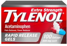 家中常备!【折后$8.11 Prime包邮】Tylenol 泰诺强效对乙酰氨基酚速释胶囊 500mg100粒