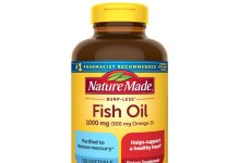 买两瓶太划算了!回国送人很合适!【折后$11.85 Prime包邮】Nature Made Omega-3 1000mg鱼油胶囊 150粒*2瓶共300粒!