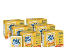 【折后$11.81 Prime包邮】Wet Ones 抗菌独立包装湿巾 热带菠萝香型24片×6包共144片