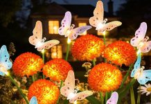 【折后$7.79 Prime包邮】太阳能蝴蝶花朵花园装饰灯 3支装