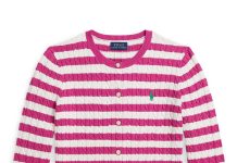 L码有!成人可穿!【折后$29.93】Polo Ralph Lauren 女童条纹麻花针织开衫 7–14岁