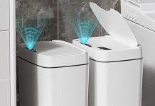 库存告急!【折后$24.99 Prime包邮】2.7加仑智能自动开盖小型防水垃圾桶 2个装