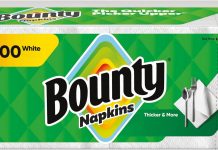 【折后$2.69 Prime包邮】Bounty 白色餐巾纸 200张装