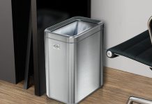 【折后$19.98 Prime包邮】Clorox 不锈钢窄缝分类垃圾桶 10L