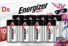 【折后$4.99 Prime包邮】Energizer MAX D Alkaline 电池8块装!