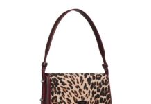 今年豹纹元素回归!【折后$88.14 包邮】kate spade 豹纹牛仔麂皮小号肩背包