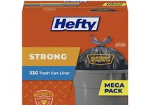 【折后$11.19 Prime包邮】Hefty 33加仑垃圾袋 48个装!