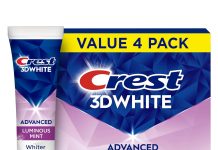 【折后$9.81 Prime包邮】Crest 佳洁士3D炫白亮白薄荷牙膏4支装