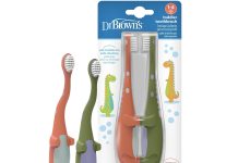 【折后$3.99 Prime包邮】Dr. Brown’s 宝宝恐龙牙刷 两支装!