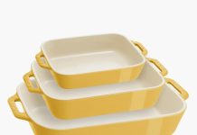 【折后$99.99 包邮】Staub陶瓷长方形烤盘 三件套