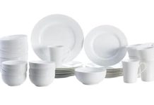 【折后$115 包邮】Mikasa Delray 白色骨瓷餐具 40件套!