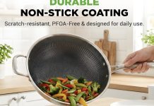 【折后$33.08 Prime包邮】NutriChef 12寸蜂巢不粘炒锅!
