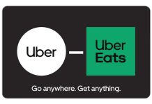 吃饭打车都打折!【折后$45 包邮】Uber/Uber eat 面值$50电子礼卡!