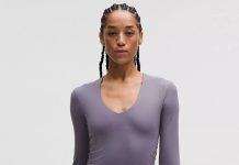 新低之前$54!【折后$39 包邮】Lululemon All It Takes 自带胸垫V领 螺纹长袖T恤 多色选