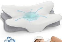 【折后$15.59 Prime包邮】蝶形人体工学护颈枕!