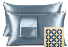 【折后$5.09 Prime包邮】丝滑缎面枕套 蓝色 Queen Size 两个!