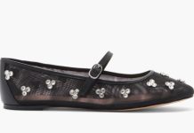 美爆了!【折后$89.99 包邮】Stuart Weitzman Tammy 水晶玛丽珍芭蕾平底鞋