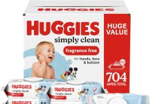 【折后$12.97 Prime包邮】Huggies Simply Clean 无香婴儿湿巾 11包共704抽
